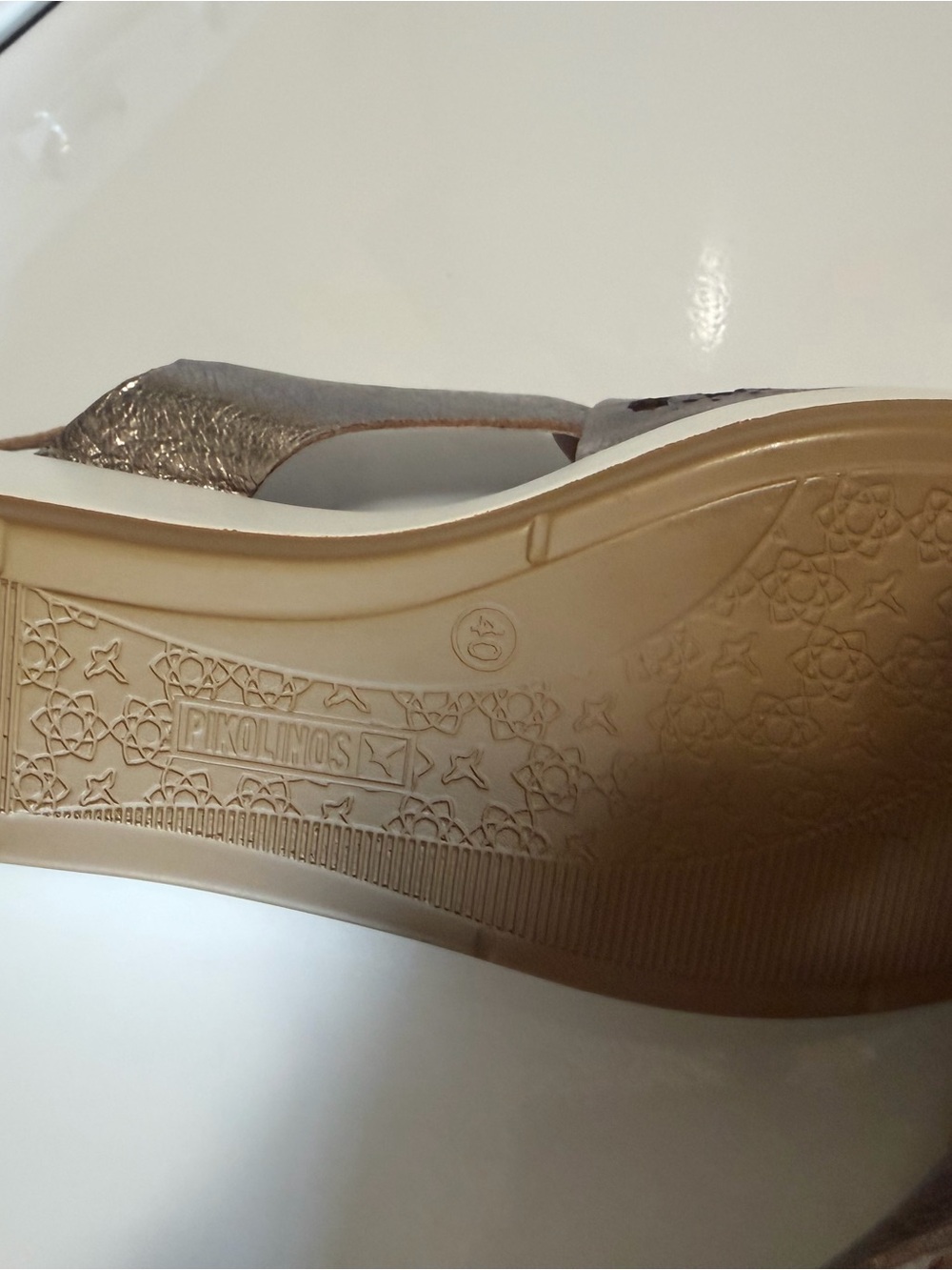 PIKOLINOS Metallic Silver Women's Cork Slingback Sandals EU 40 US 9.5 10 - Picture 4 of 5